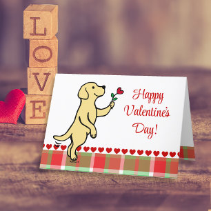 Yellow Labrador Tiny Heart Blume Valentine Feiertagskarte