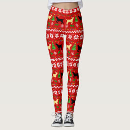 Yellow Labrador und Black Labrador Weihnachten Leggings