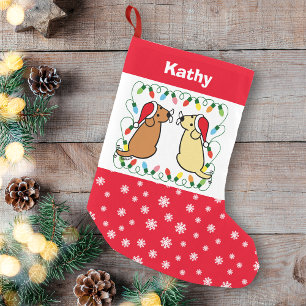Yellow Labrador und Fox Red Labrador Santas Kleiner Weihnachtsstrumpf