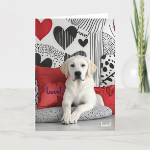 Yellow Labrador Valentine Card Dankeskarte