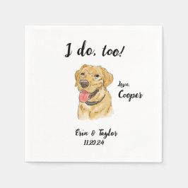 Yellow Labrador Wedding Cocktail Napkin Serviette