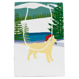 Yellow Labrador Weihnachtsansicht Mittlere Geschenktüte