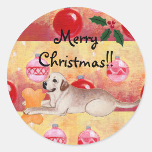 Yellow Labrador Weihnachtsschmuck Stickers