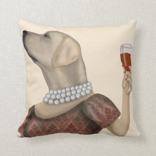 Yellow Labrador Wine Snob Kissen