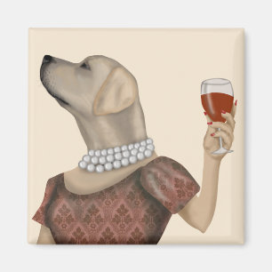 Yellow Labrador Wine Snob Magnet