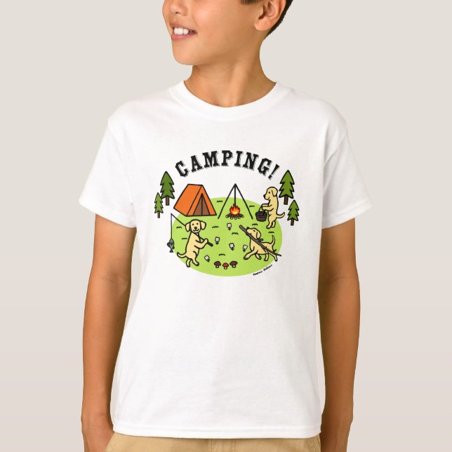 Yellow Labradors Camping Tshirt (Vorderseite)