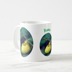 Yellow Lady Slipper Blume Personalisiert Kaffeetasse
