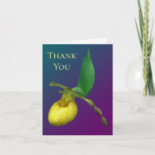 Yellow Lady Slipper Orchid Blume Danke Karte
