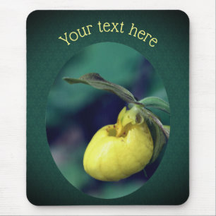Yellow Lady Slipper Orchid Blume Personalisiert Mousepad