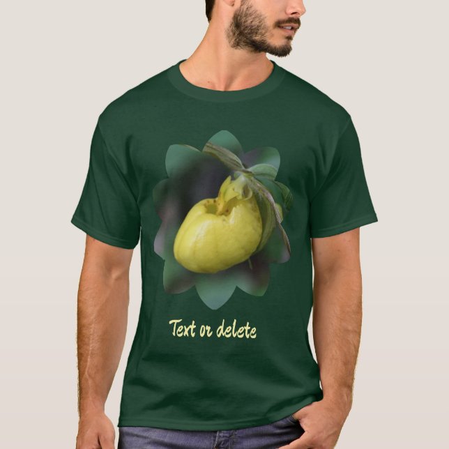 Yellow Lady Slipper Orchid Flower Personalized T-Shirt (Vorderseite)