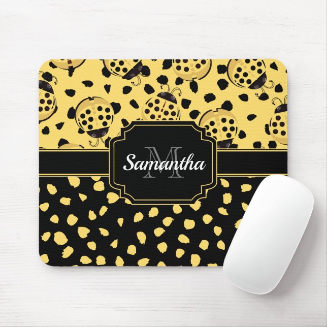 Yellow Ladybugs Mousepad (Mit Mouse)