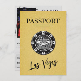 Yellow Las Vegas Passport Save the Date