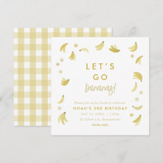 Yellow Lassen Go Bananen Geburtstag Banana Party T Einladung