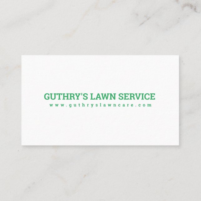 Yellow Lawncare Zero Turn mower Business Card Visitenkarte (Rückseite)