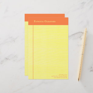 Yellow Legal Pad Style Peach Top Stationierung Briefpapier