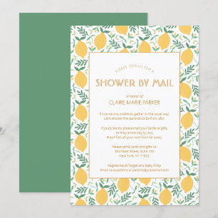 Yellow Lemon Citrus Greenery Baby Shower by Mail Einladung