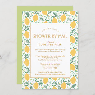 Yellow Lemon Citrus Greenery Baby Shower by Mail Einladung