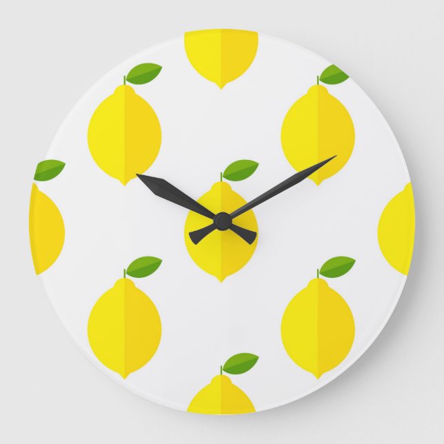 Yellow lemon clock große wanduhr (Vorderseite)