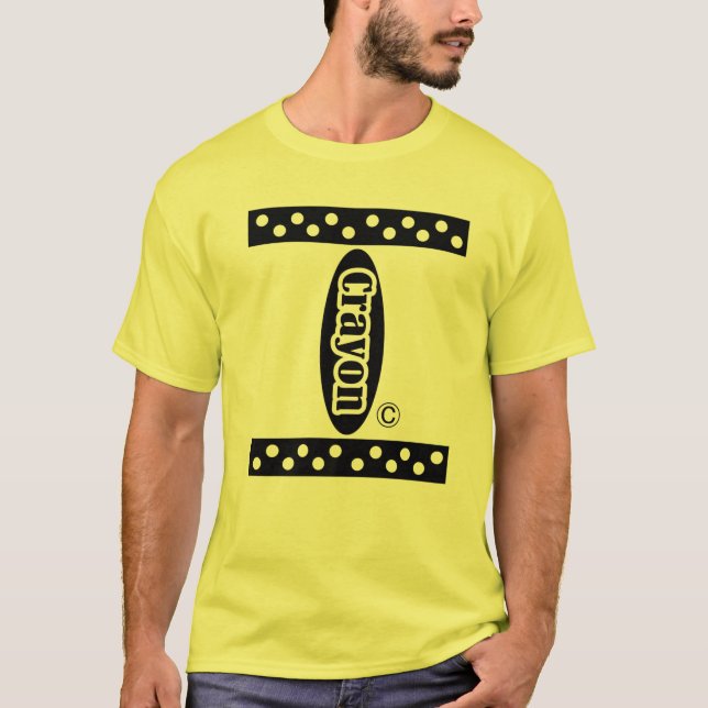 Yellow Lemon Crayon Box Halloween Costume Couple T-Shirt (Vorderseite)