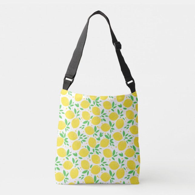 Yellow Lemon Crossbody Bag Tragetaschen Mit Langen Trägern (Vorderseite)