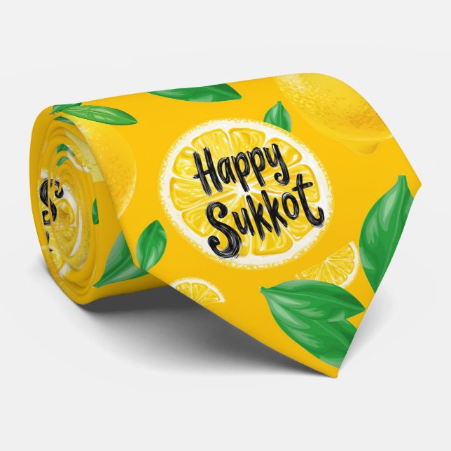 Yellow Lemon Delight Sukkot Krawatte (Gerollt)