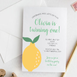 Yellow Lemon Erster Geburtstag eines Geburtstags Einladung
