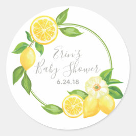 Yellow Lemon Floral Vielen Dank für Ihr Interesse Runder Aufkleber