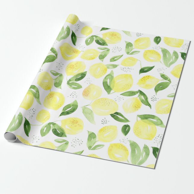 Yellow Lemon Geschenkpapier (Ungerollt)