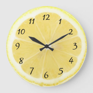 Yellow Lemon Kitchen Clock Große Wanduhr