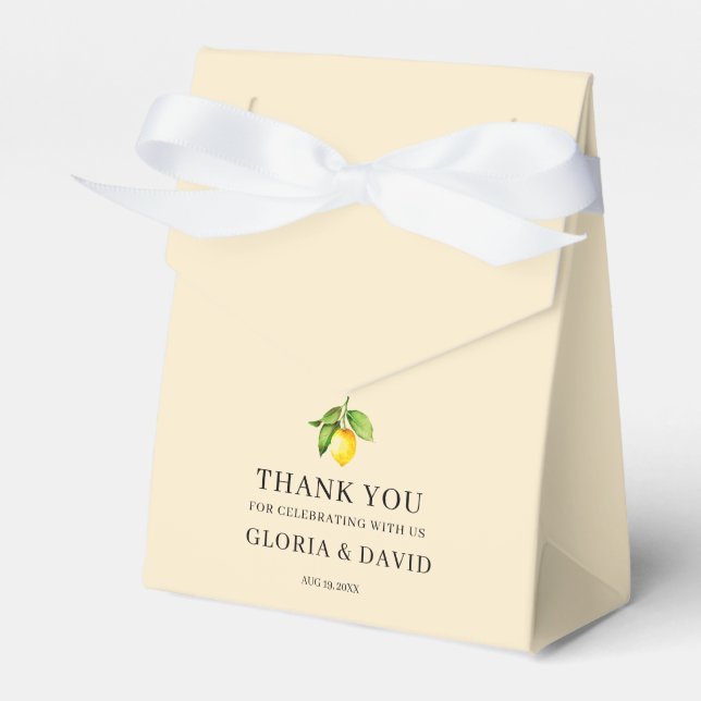 Yellow Lemon Moderne Hochzeit Geschenkschachtel (Vorderseite)