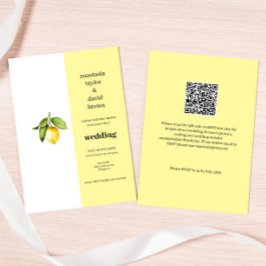 Yellow Lemon QR Code Hochzeitseinladung Einladung