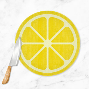 Yellow Lemon Slice Citrus Kitchen Cutting Board Schneidebrett