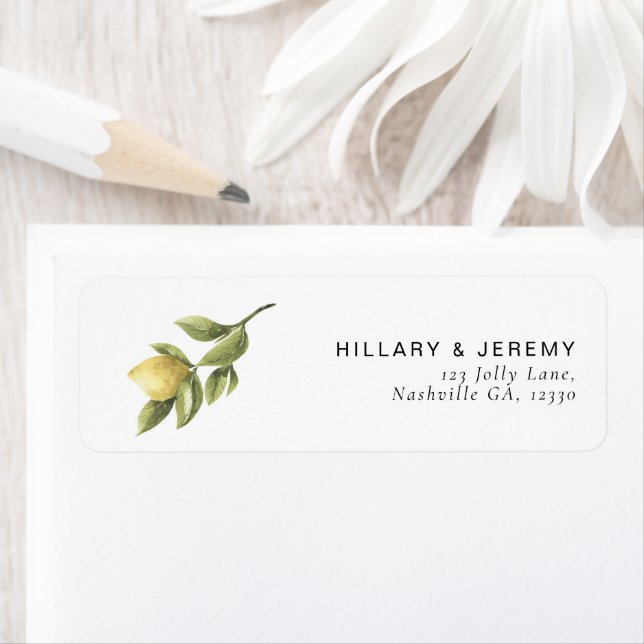 Yellow Lemon Sorrento Wedding Rücksendeadresse (Insitu)
