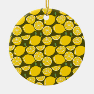 Yellow Lemon Wallpaper Pattern Sommer Keramik Ornament