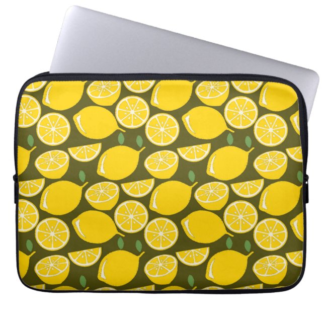 Yellow Lemon Wallpaper Pattern Sommer Laptopschutzhülle (Vorderseite)