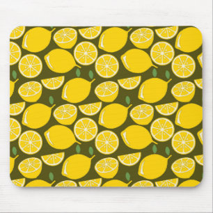 Yellow Lemon Wallpaper Pattern Sommer Mousepad