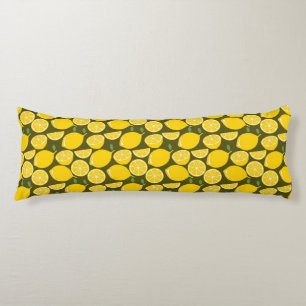 Yellow Lemon Wallpaper Pattern Sommer Seitenschläferkissen