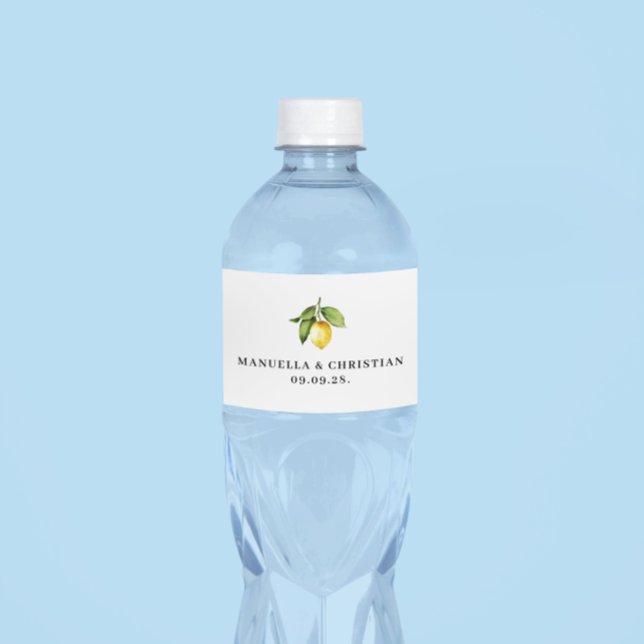 Yellow Lemon Wedgewater Flasche Label Wasserflaschenetikett (Von Creator hochgeladen)