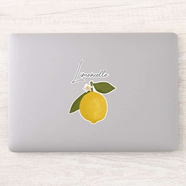 Yellow Lemon with Green Leaves | Fresh Citrus  Aufkleber (Computer)
