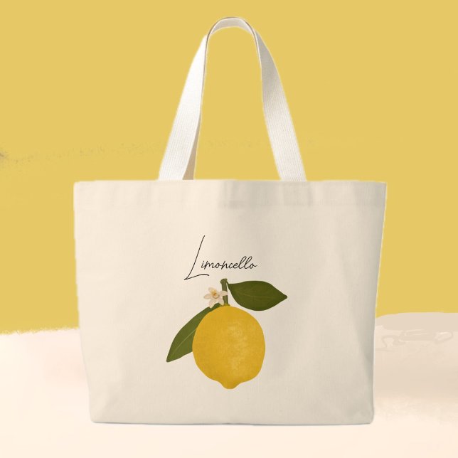 Yellow Lemon with Green Leaves | Fresh Citrus  Jumbo Stoffbeutel (Von Creator hochgeladen)