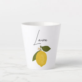 Yellow Lemon with Green Leaves | Fresh Citrus  Milchtasse