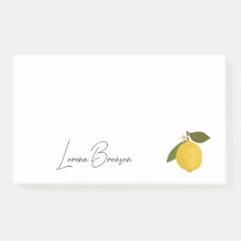 Yellow Lemon with Green Leaves | Fresh Citrus  Post-it Klebezettel