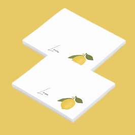 Yellow Lemon with Green Leaves | Fresh Citrus  Post-it Klebezettel