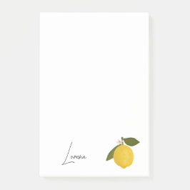 Yellow Lemon with Green Leaves | Fresh Citrus  Post-it Klebezettel