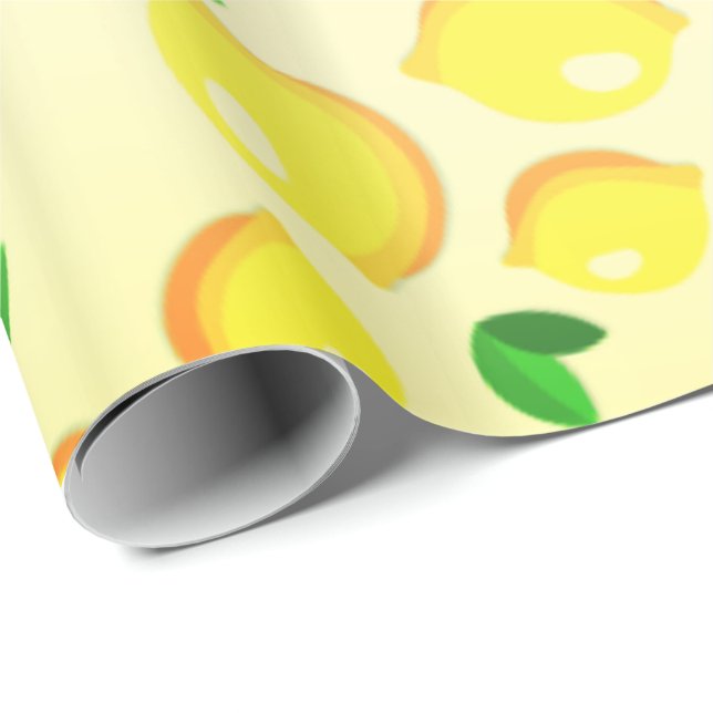 Yellow Lemon Wrapping Paper Geschenkpapier (Rolleneckpunkt)