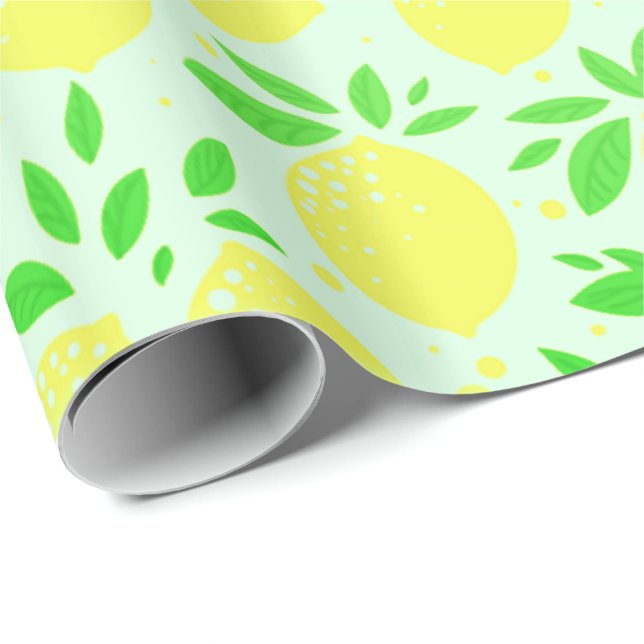 Yellow Lemon Wrapping Paper Geschenkpapier (Rolleneckpunkt)