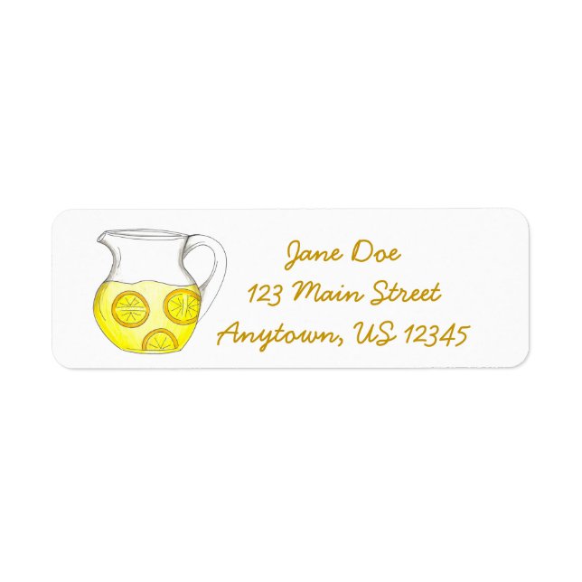 Yellow Lemonade Lemon Ade Pitcher Labels (Vorne)