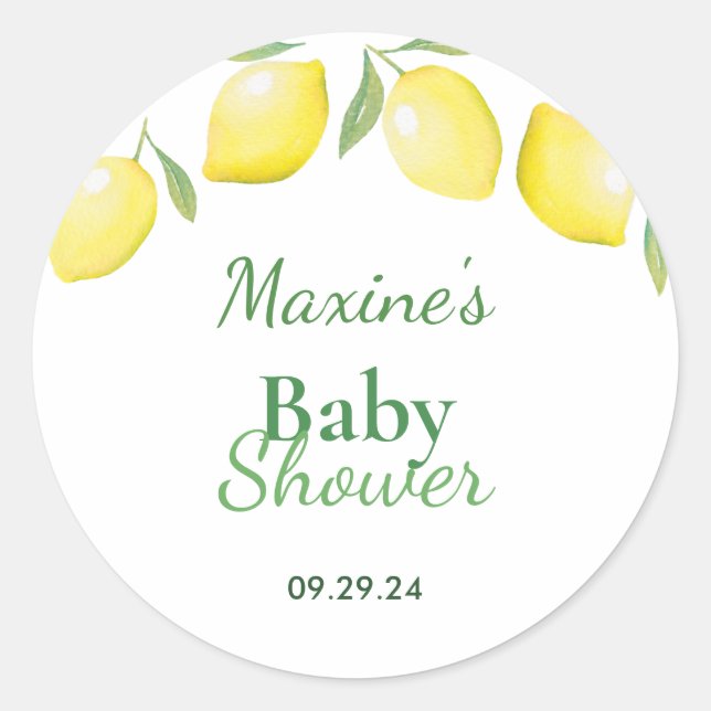 Yellow Lemons Baby Shockaufkleber Runder Aufkleber (Vorderseite)