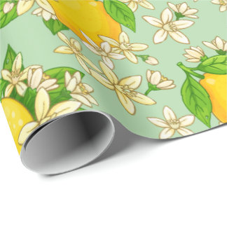 yellow lemons geschenkpapier