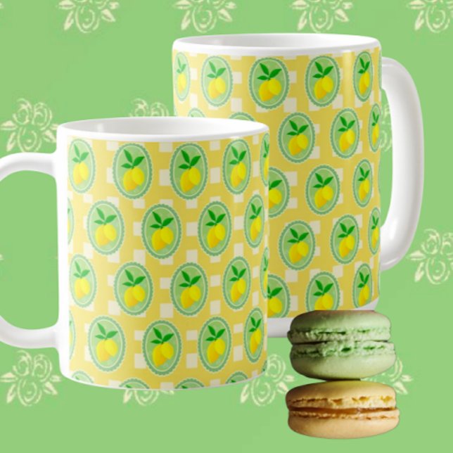 Yellow Lemons  Kaffeetasse (Springtime fresh lemons! Makes a nice hostess gift.)